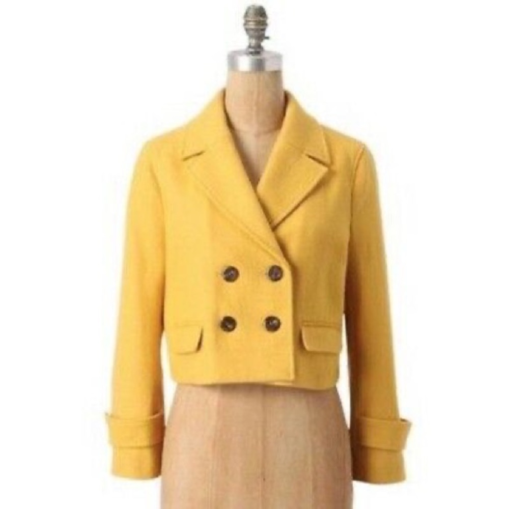 Anthropologie Luisa Cropped Pea Coat